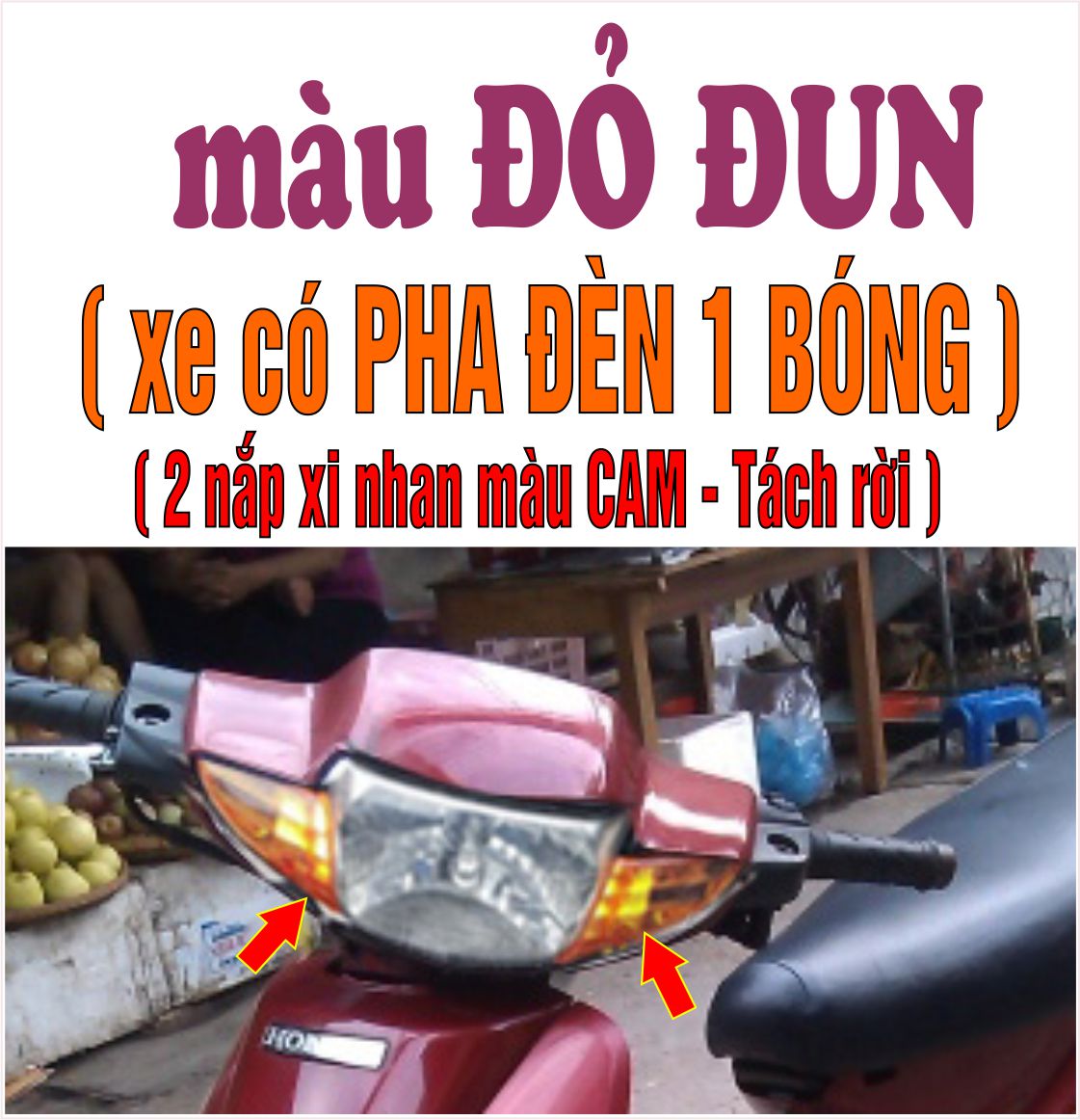 Bộ vỏ nhựa Màu ĐỎ ĐUN cho xe Wave 110 - Wave  Thái  - Wave Zx đời 1997 đến  2006-TKB-536(8022)