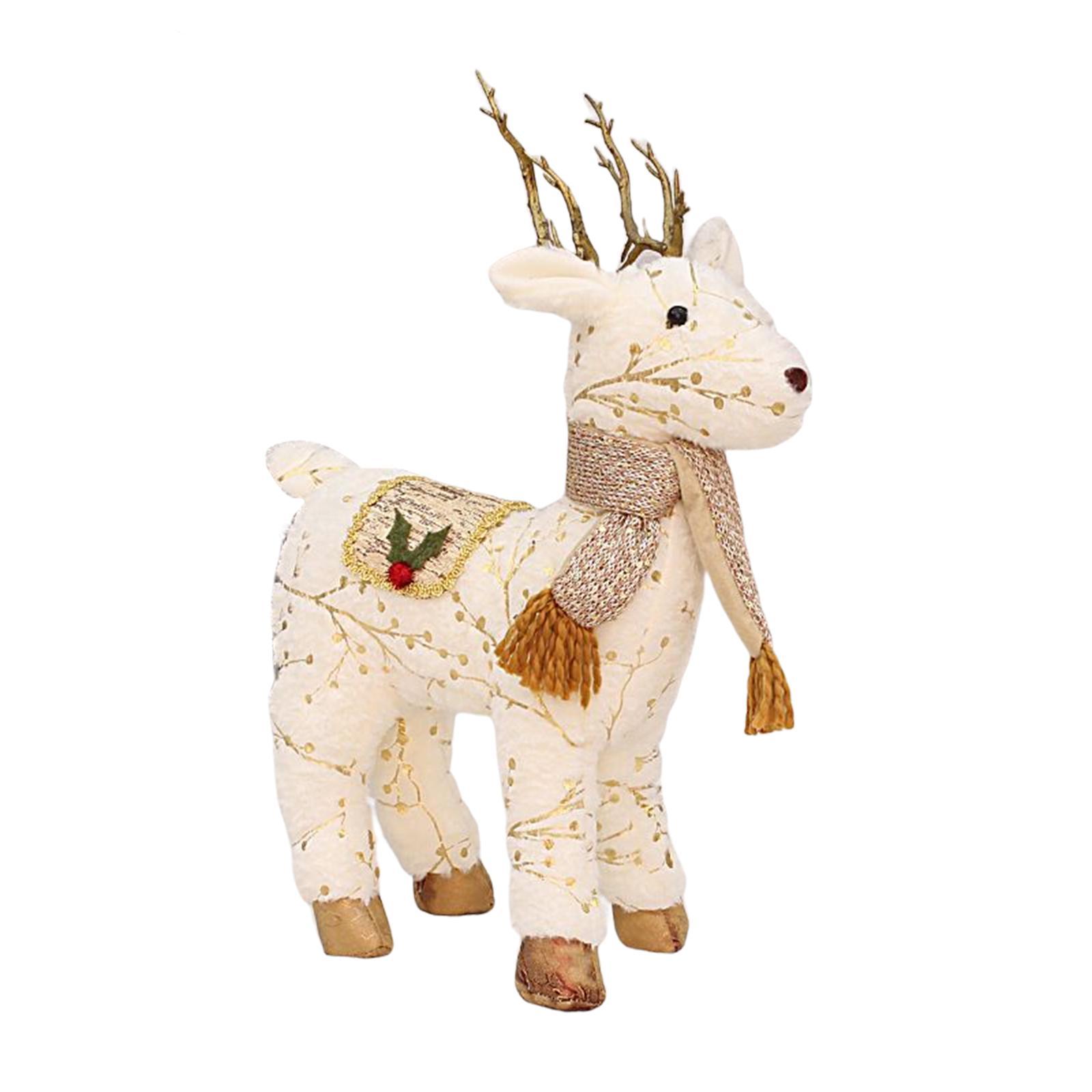 Christmas Reindeer Stuffed Animal Creative Plush Elk for Decor Office Home