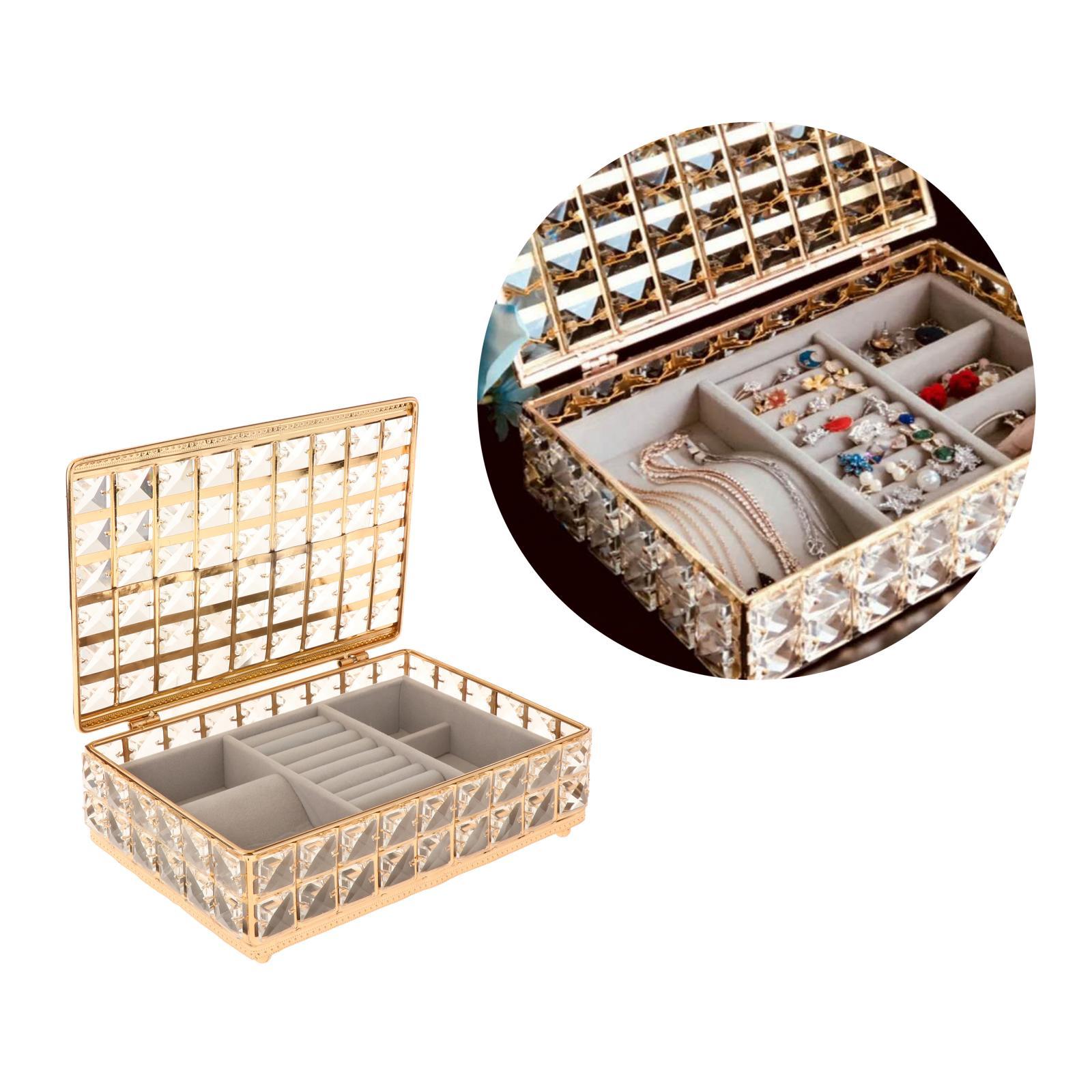 Small Jewelry Box for Women Travel Jewelry Organizer for Necklace Earring Rings Jewelry Holder Case Bangle Trinkets Organizer