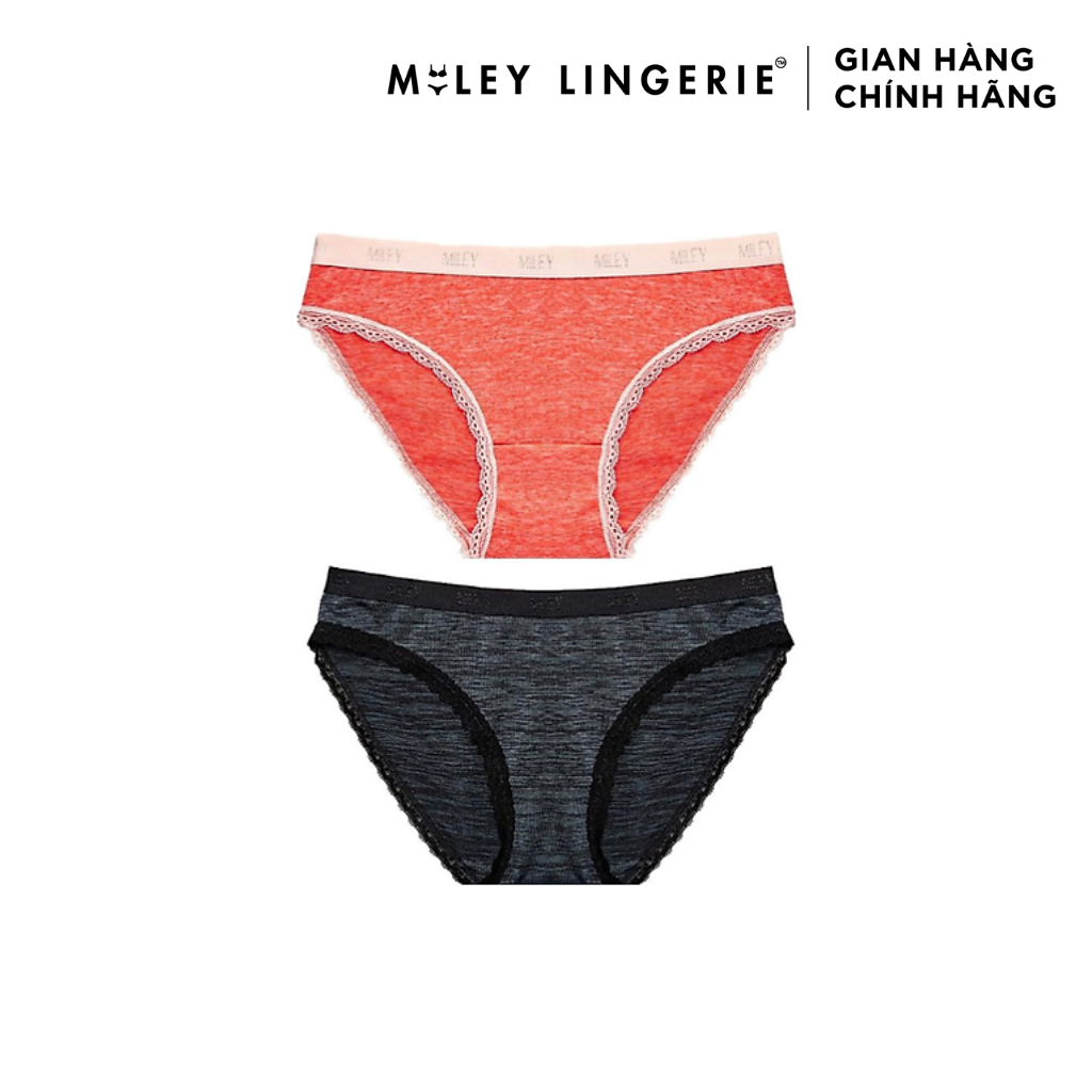 Bộ 2 Quần Lót Thun lạnh Sớ Lụa Miley Lingerie FWS_00 - MÀU ĐEN + CAM