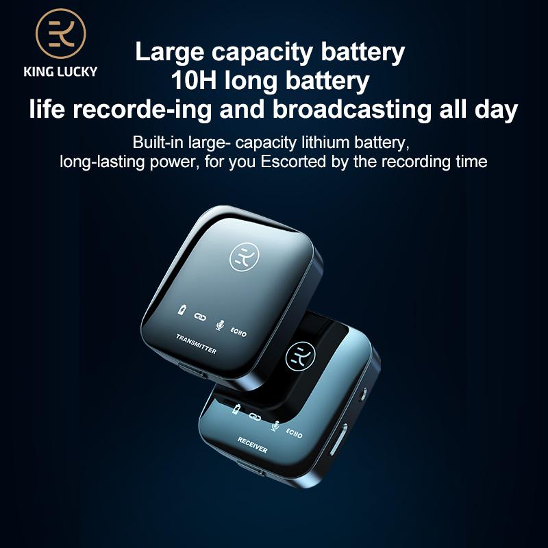 Kinglucky m18 một trong hai micrô cài áo không dây cho máy ảnh dslr máy quay phim điện thoại thông minh và máy tính bảng cho youtube Màu sắc: Tím