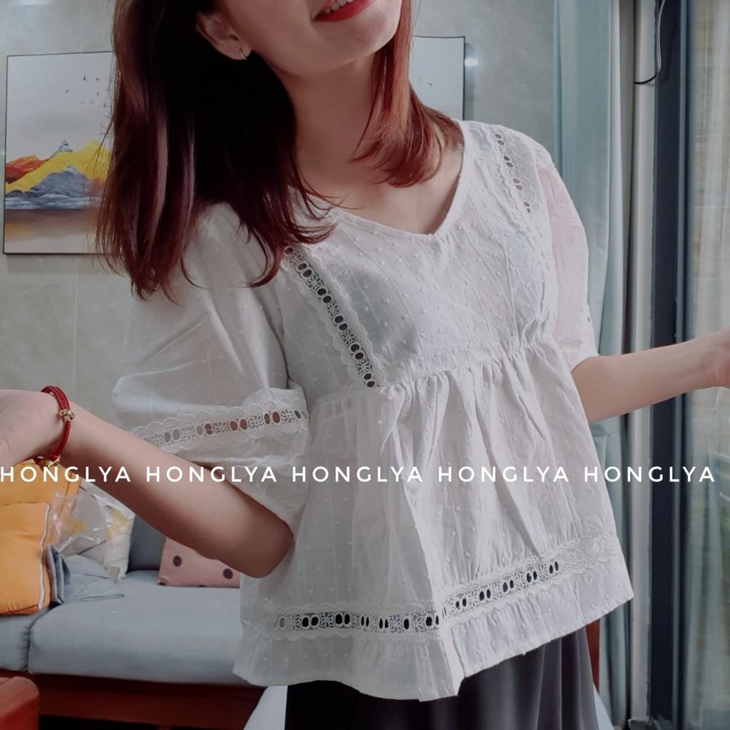 Áo croptop nhẹ nhàng xinh xắn cho bạn gái