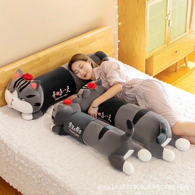 Gấu bông ôm dài Mèo Hoàng Thượng áo rời/ Mèo Thần Tài áo rời cao cấp, đủ size, cực mịn