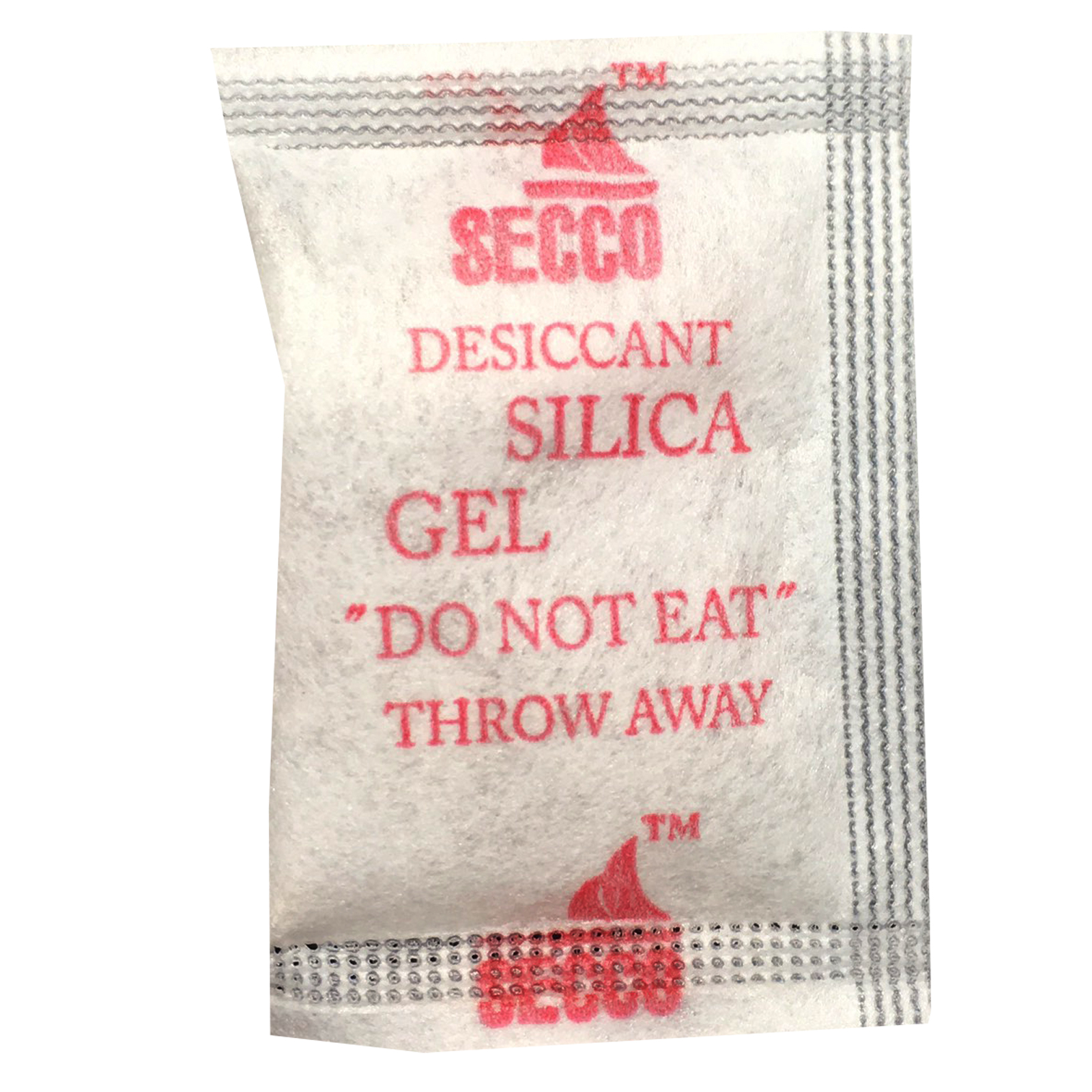 Túi hút ẩm Secco silica gel 3gr (bảo quản máy ảnh/máy quay) - 1kg (333 túi) - Chính hãng - Vải trắng - Chữ to đỏ logo 2 mặt