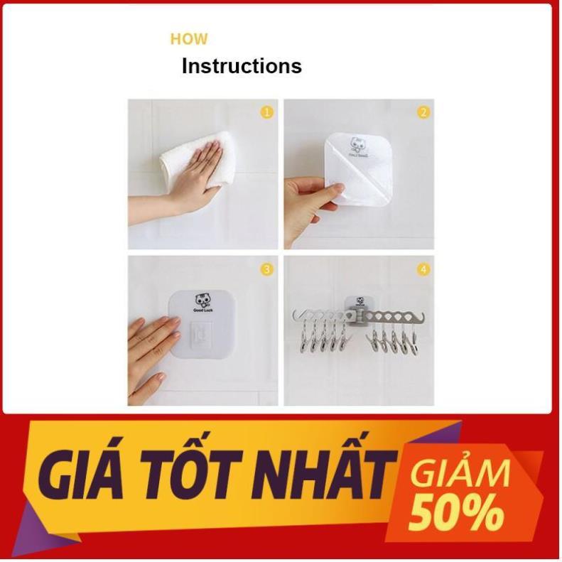 Móc treo quần áo tất dán tường thông minh 10 kẹp nhựa phơi đồ lót trẻ em người lớn đa năng tiện lợi