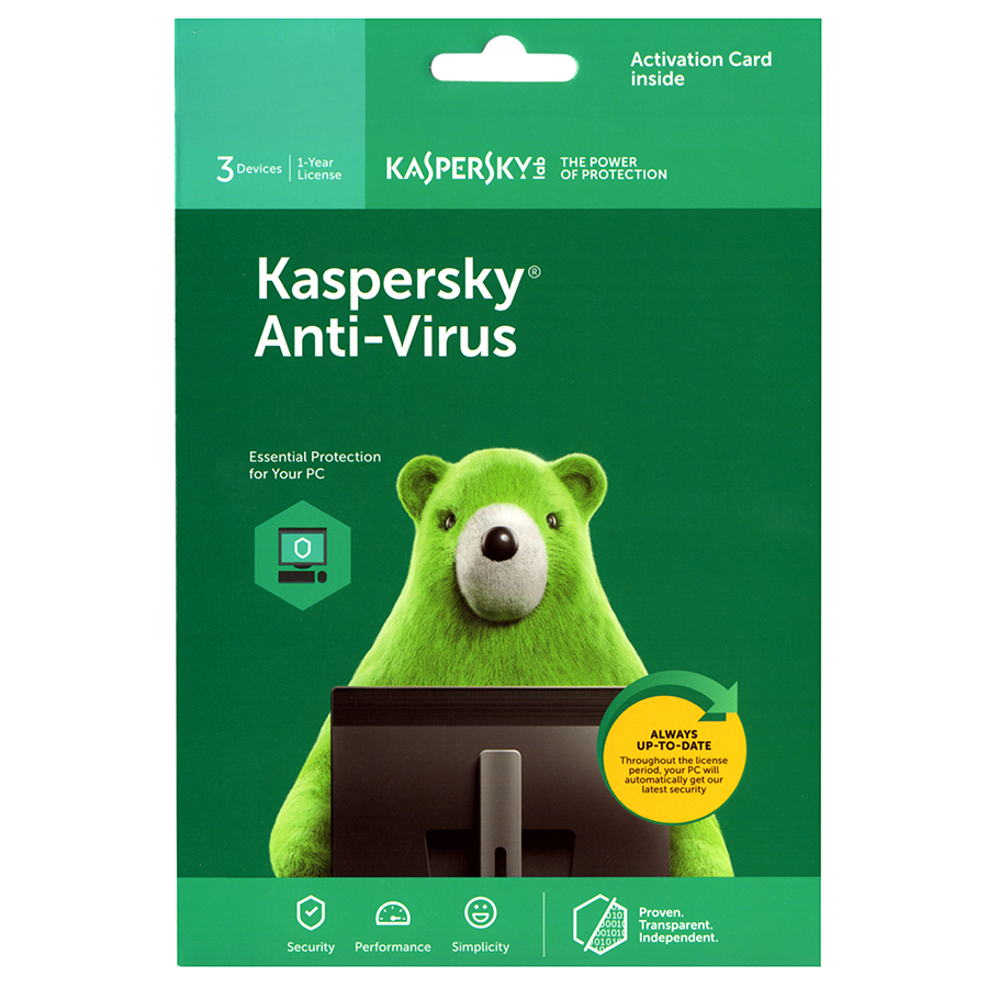 Kaspersky Anti Virus Cho 3 Máy Tính - KAV3U - Hàng chính hãng