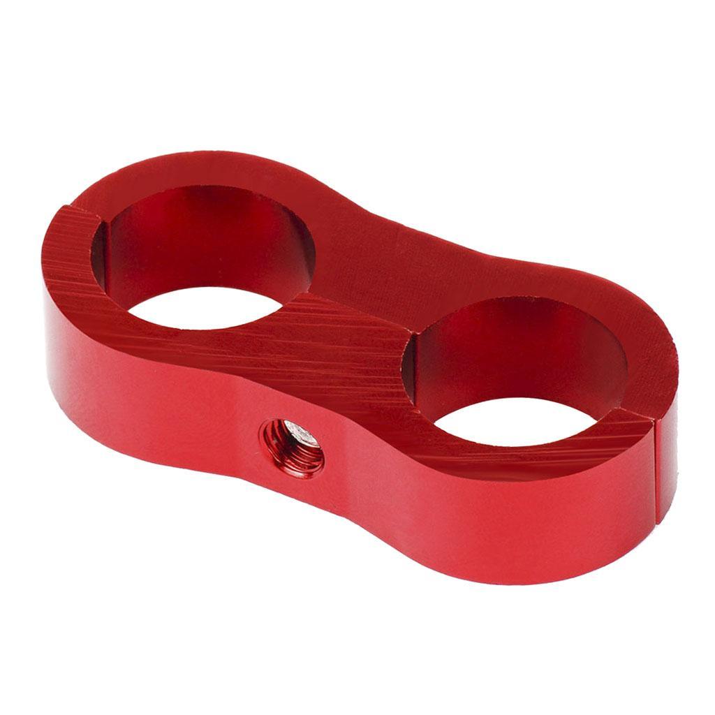 2X Billet Aluminum Dual Oil Fuel Water Line Hose Separator Clamp AN4 Red