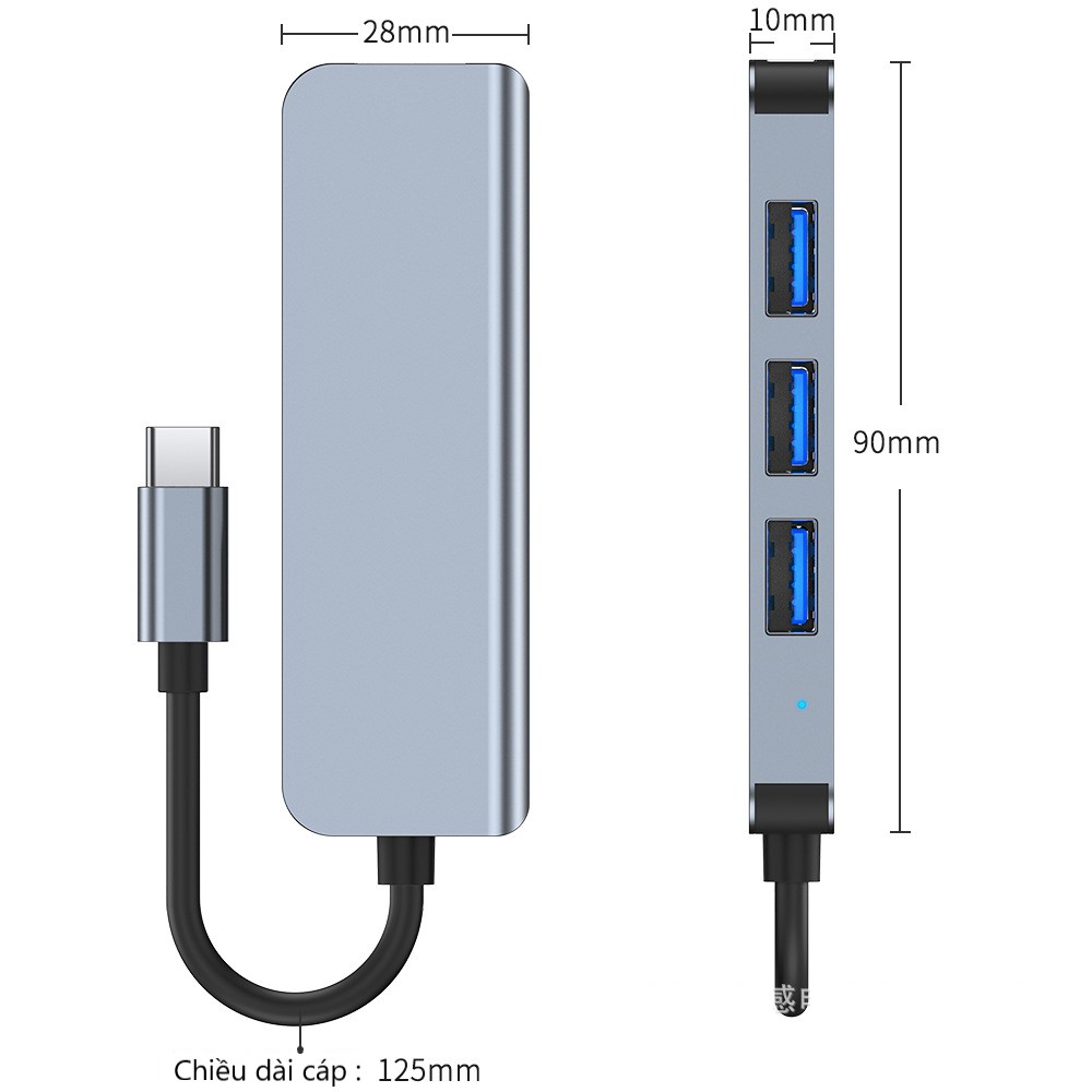 Hub chuyển đổi mở rộng đa năng USB Typec sang USB 3.0