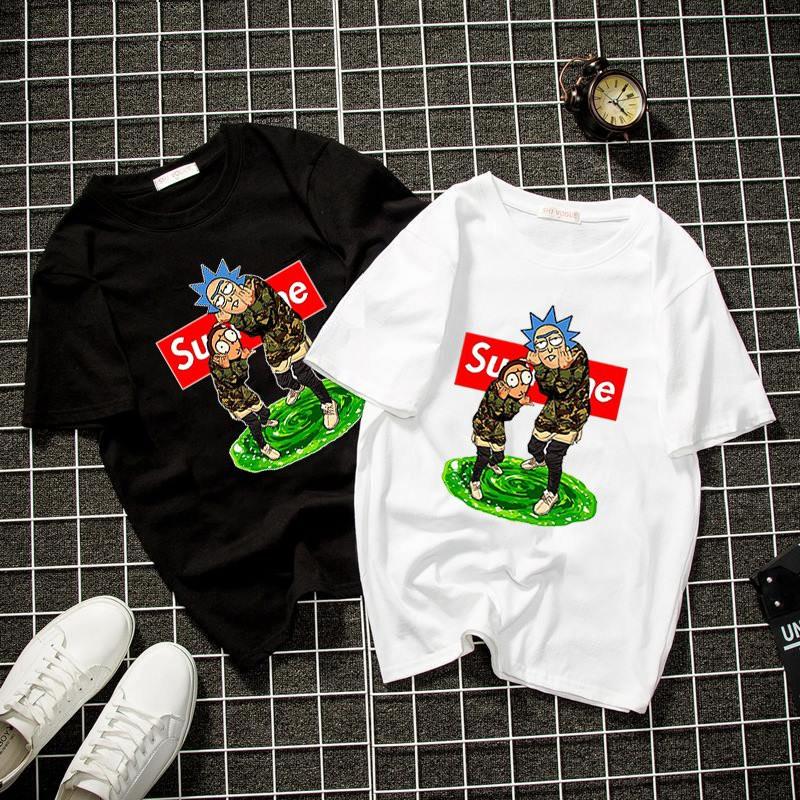 Áo thun unisex Hàn Quốc in super cá tính vải dày mịn 2019T1021