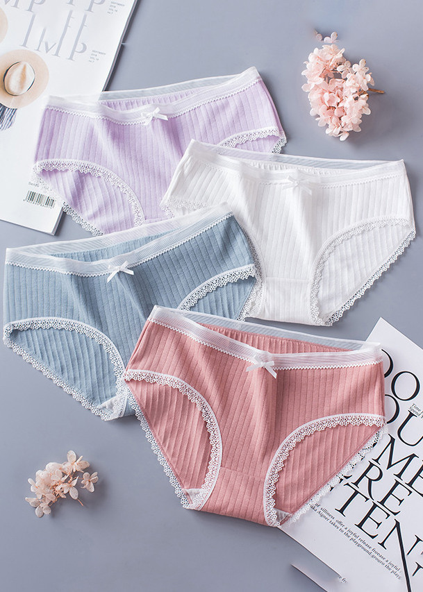 Combo 5 quần lót nữ viền ren mềm chất cotton thấm hút kháng khuẩn QL04