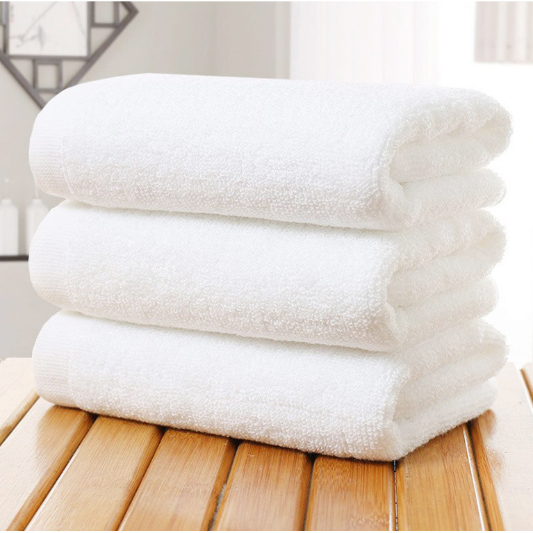 Combo 3 Khăn Tắm Khách Sạn Cotton Cao Cấp 70x140 - 500Gr Màu Trắng