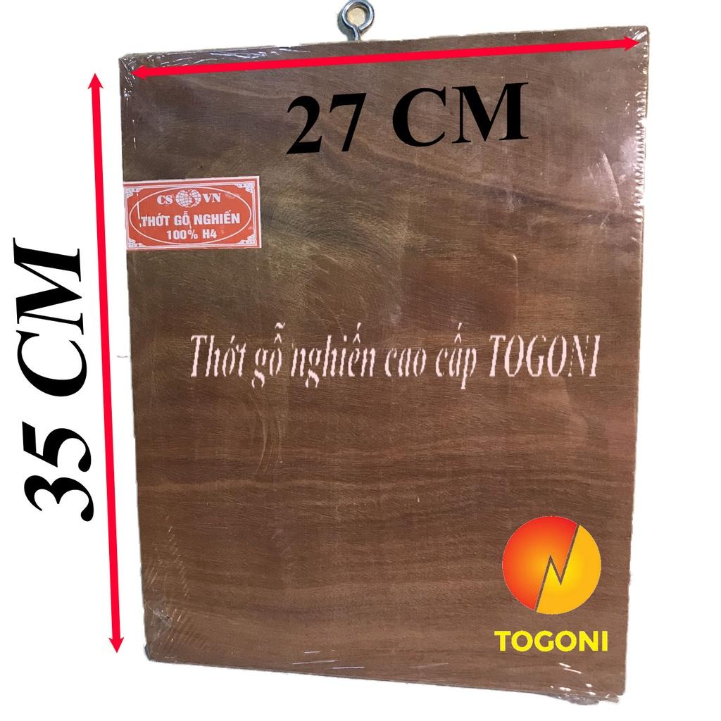 THỚT GỖ NGHIẾN HÌNH CHỮ NHẬT cao cấp Togoni 35*27*1.5cm ĐỂ THÁI