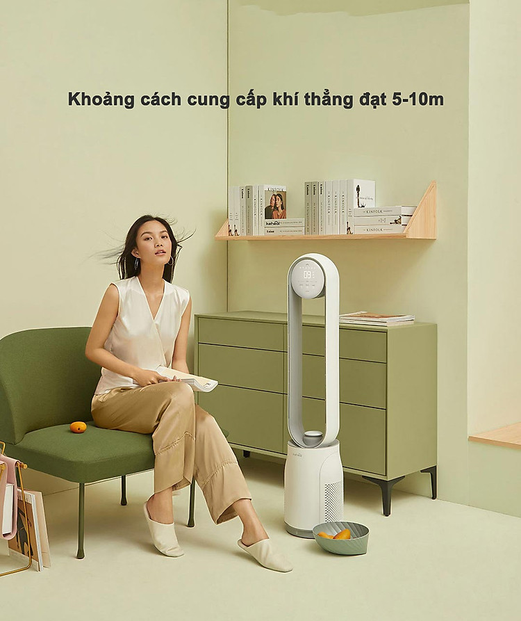 Quạt Không Cánh Xiaomi Keheal A4 Pro Tiếng Việt Kiêm Lọc Không Khí Cấp 12 Cấp Độ Gió Độ Ồn Thấp Tạo Lọc Khử Khuẩn Ion - Hàng Chính Hãng