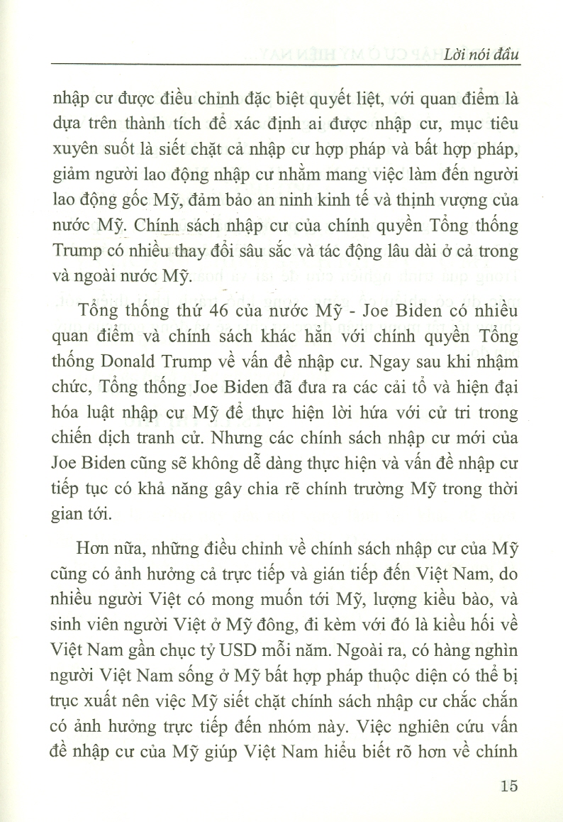 Vấn Đề Nhập Cư Ở Mỹ Hiện Nay - Thực Trạng Và Tác Động (Sách chuyên khảo)