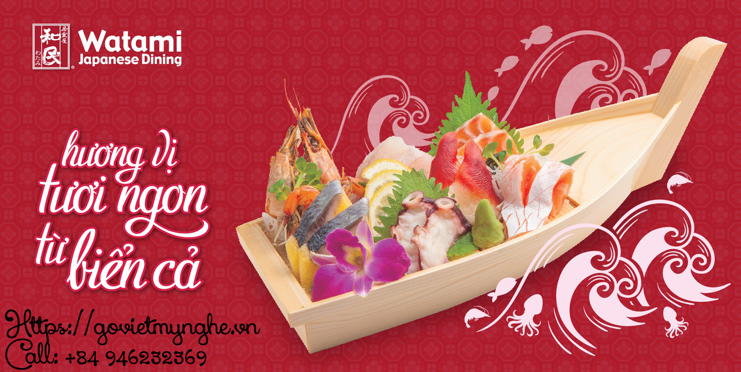 Khay Thuyền Gỗ Trang Trí Sushi &amp; Sashimi Nhật Bản 35cm