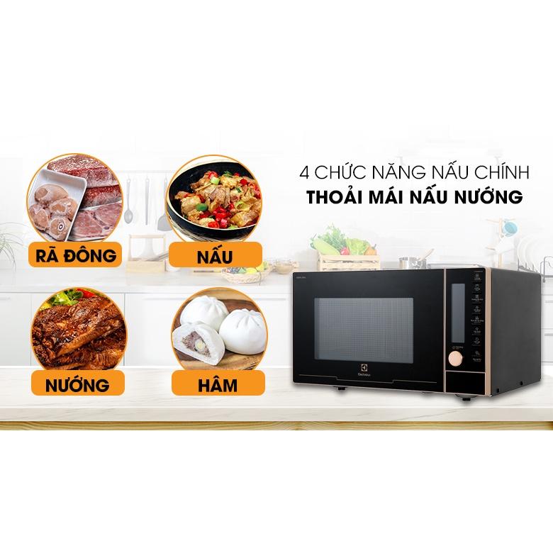 Lò vi sóng ELectrolux 25L EMG25D89GGP Rosegold - Điện tử có nướng 1000W; 9 chương trình; Vi sóng 5 mức 900W - Hàng chính hãng