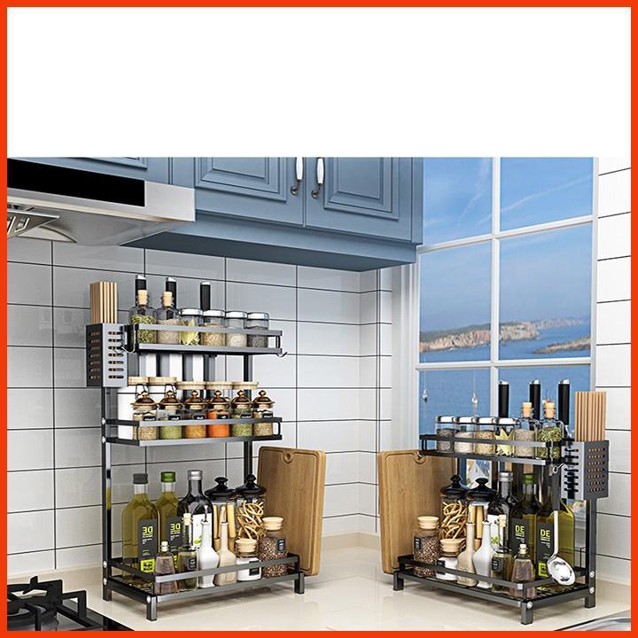 Kệ để gia vị 2 tầng khung thép không rỉ