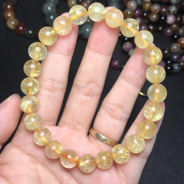 Vòng tay tóc vàng 8mm tự nhiên