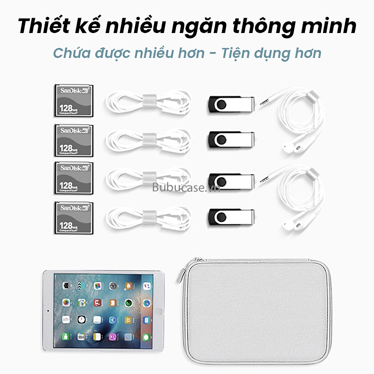 Túi Phụ Kiện Đa Năng Đựng Điện Thoại, Dây Sạc, Thẻ Nhớ - Chất Liệu Vải Agni Cao Cấp Chống Thấm - Nhỏ Gọn Tiện Dụng