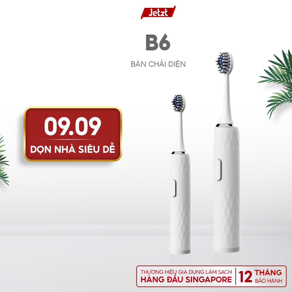 Bàn chải điện sóng siêu âm JETZT series B6, hàng chính hãng