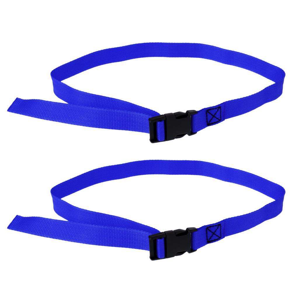 2pcs Golf Trolley Webbing Straps Quick Release Suitcase Tie Down Belt Blue