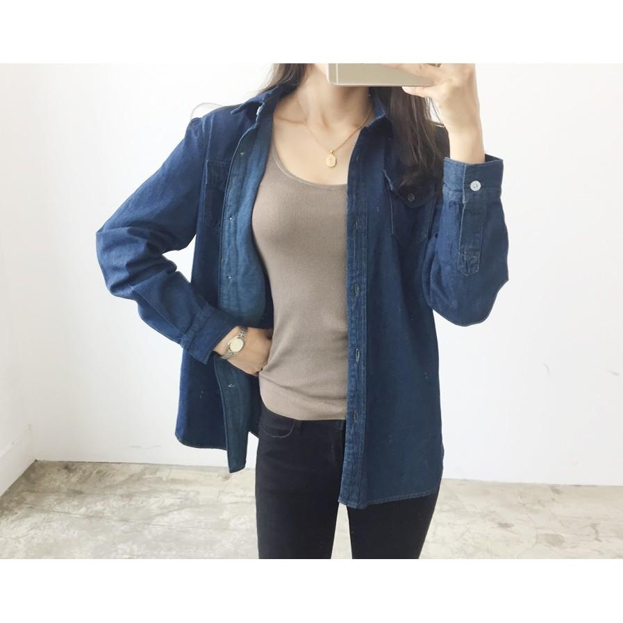 TOP588 ÁO SƠ MI DENIM NỮ DÀI TAY