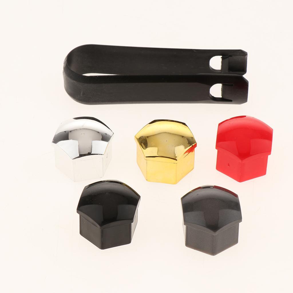 Universal 17mm Chrome Car Wheel Nut  Hub Screw Cover Lug Nur Cover