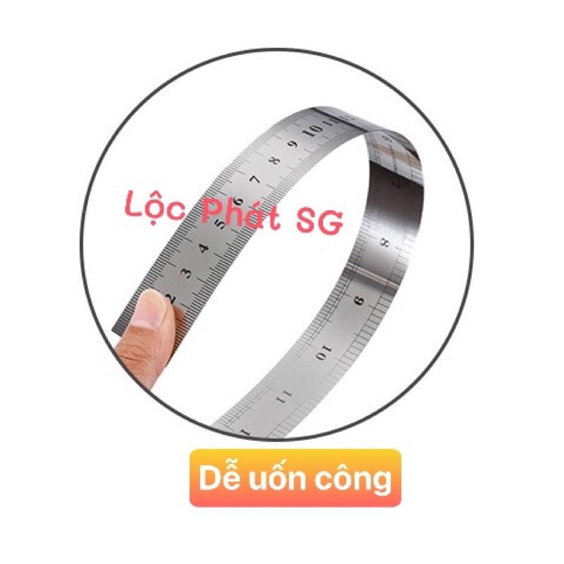 Thước lá thép không gỉ, 2 mặt (20cm, 30cm, 50cm, 60cm)