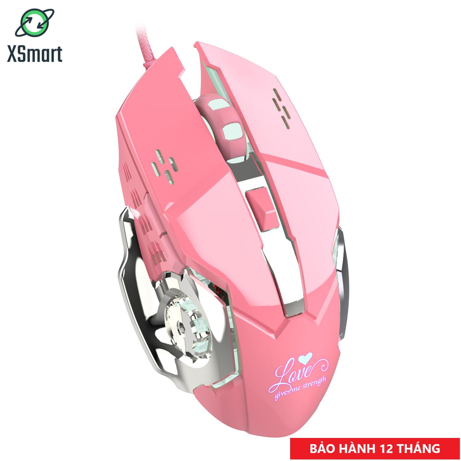 Chuột Chơi Game Hồng Pink X500 Limited XSmart Bản Đặc Biệt, Led Đổi Màu Cực Đẹp, Thiết Kế Gaming Cho Máy Tính, PC, Laptop - Hàng Chính Hãng