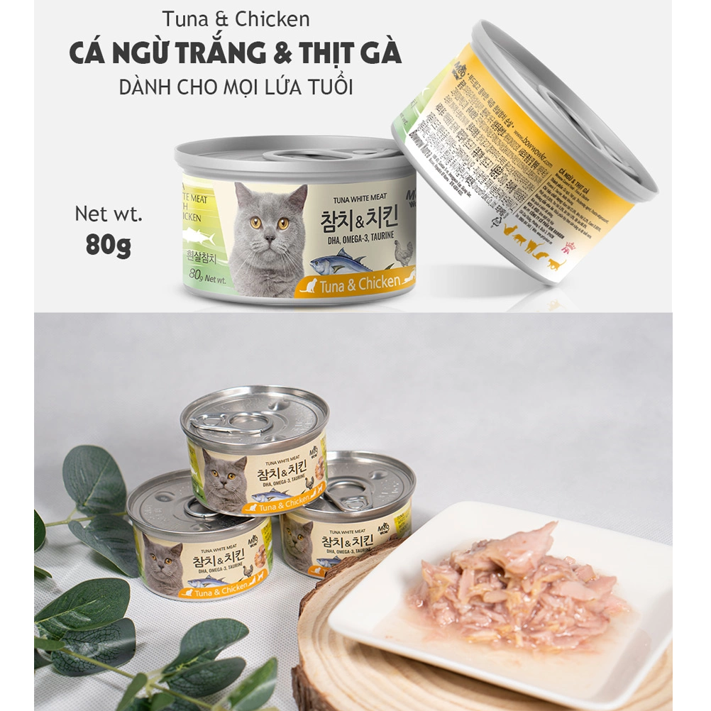 Thịt Hộp Cá ngừ Trắng Nguyên Miếng Cao Cấp Tuna White Meat 80gr