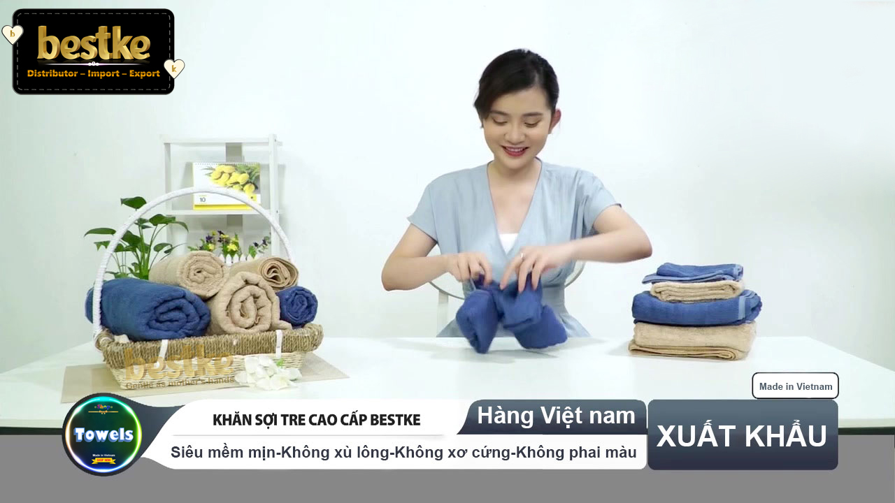 COMBOO 2 BỘ = 6 Khăn Tắm, Khăn Gội, Khăn Mặt Bamboo Bestke Cao cấp Xuất khẩu Hàn Quốc màu Cafe Sữa, Bamboo Towel