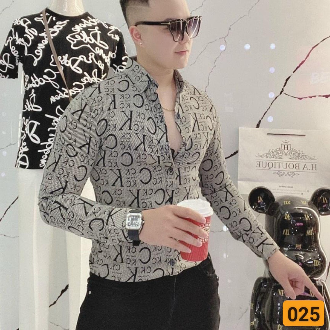 Áo Sơ Mi Nam lụa phối họa tiết cao cấp Thương Hiệu Chandi, xu hướng mới nhất năm mẫu SM5