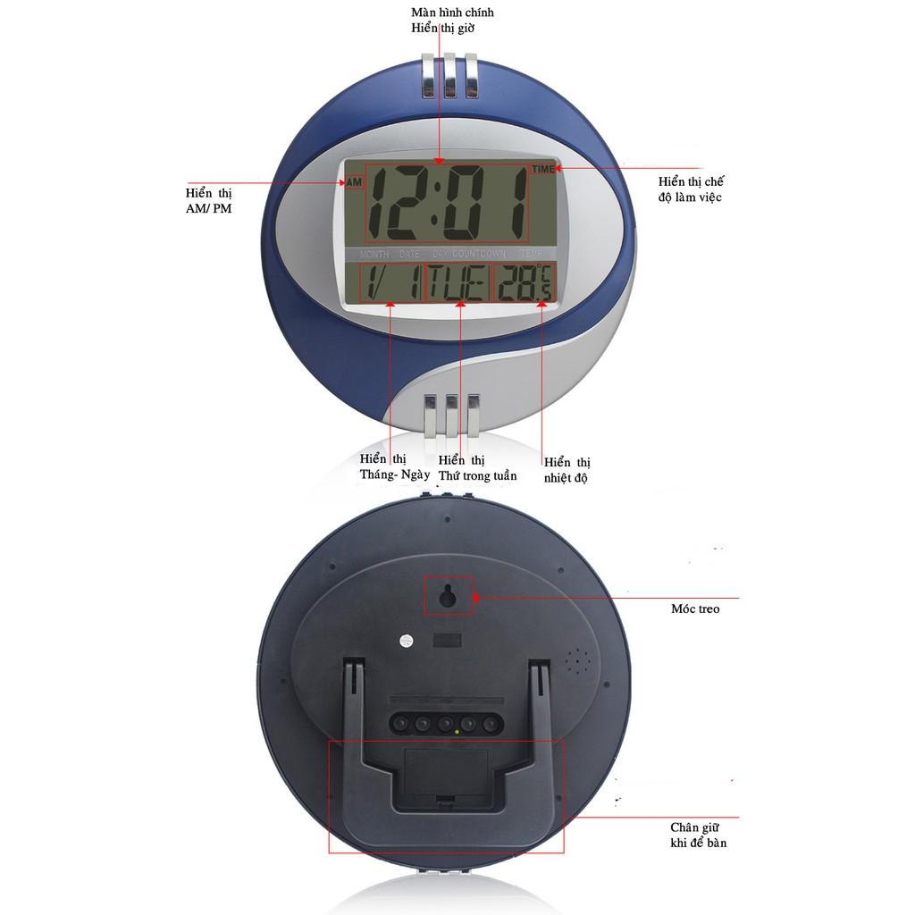 Đồng hồ điện tử để bàn hoặc treo tường đa năng KENKO- 3885 (Xanh)