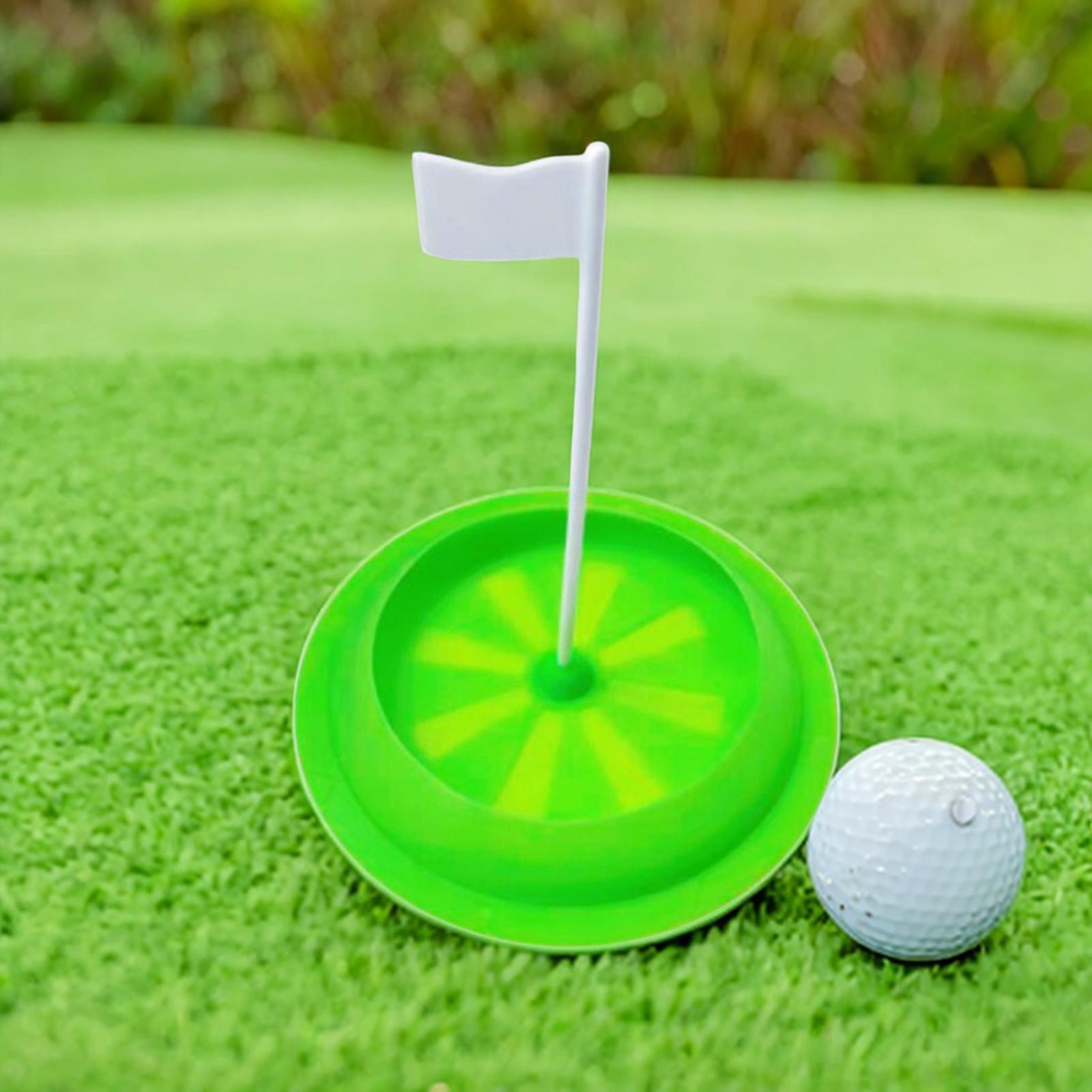 Golf Putting Cup Golf Training Aid Unisex Game with Flag Silicone Tool Practice Golf Putting  for Golf Office Training Yard Backyard