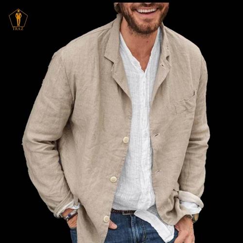 Áo Khoác Blazer Vest TRAZ Vải Lenin Mỏng 1 lớpThoáng Khí Màu Trơn Thời Trang Xuân Hè Cho Nam