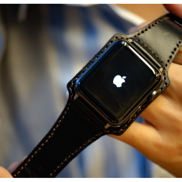 DÂY ĐỒNG HỒ  DÀNH CHO APPLE WATCH DA BÒ ĐEN – RAM CLASSIC BUNDSTRAP BX2 - HÀNG CHÍNH HÃNG