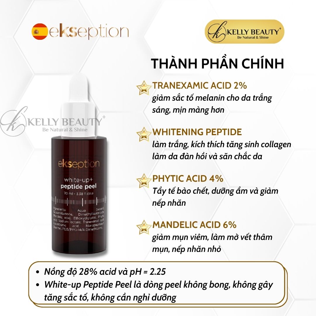 Ekseption White-Up Peptide Peel - Sáng Da, Mờ Thâm Nám; Trẻ Hóa Đều Màu Da - Kelly Beauty