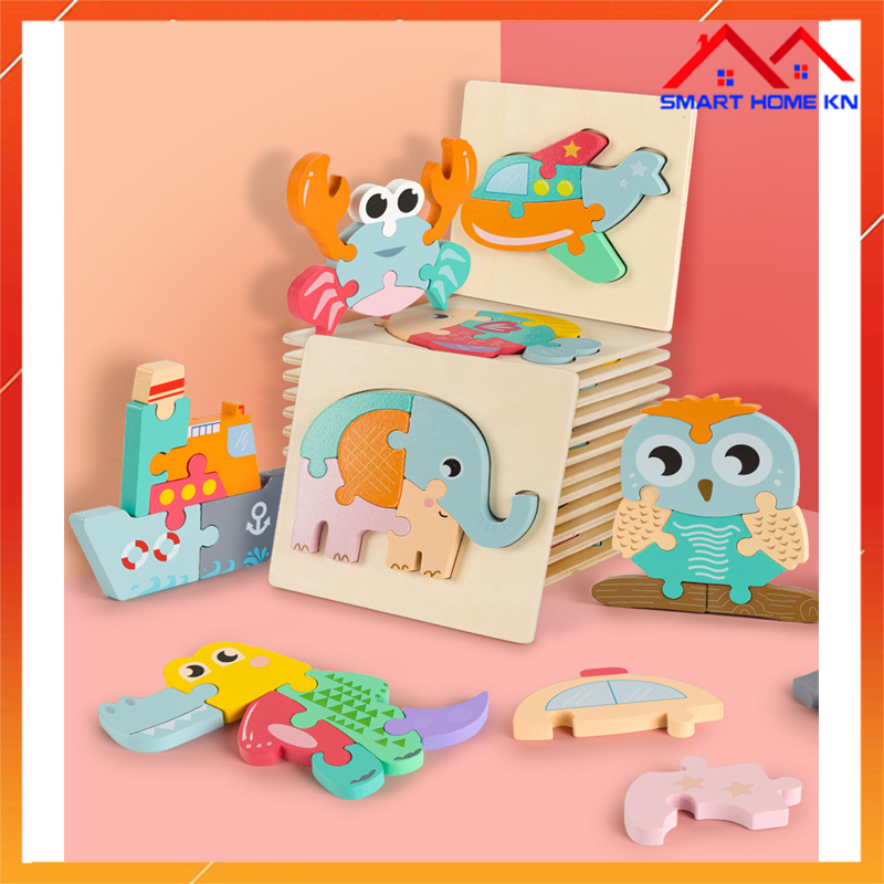 Bảng ghép hình gỗ nổi cho bé tập tư duy ghép hình Tranh xếp hình gỗ cho bé