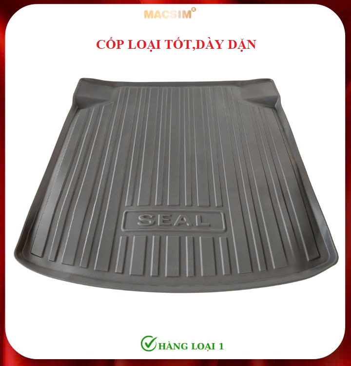 Thảm lót cốp xe ô tô BYD SEAL 2024+(cốp sau) Nhãn hiệu Macsim chất liệu nhựa TPE cao cấp màu đen