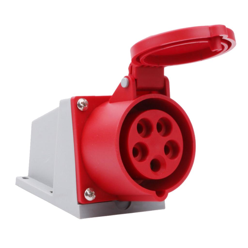 Waterproof 3P+N+E Industrial Plug Socket AC 380-415V 16A Amp IP67 5-Pin