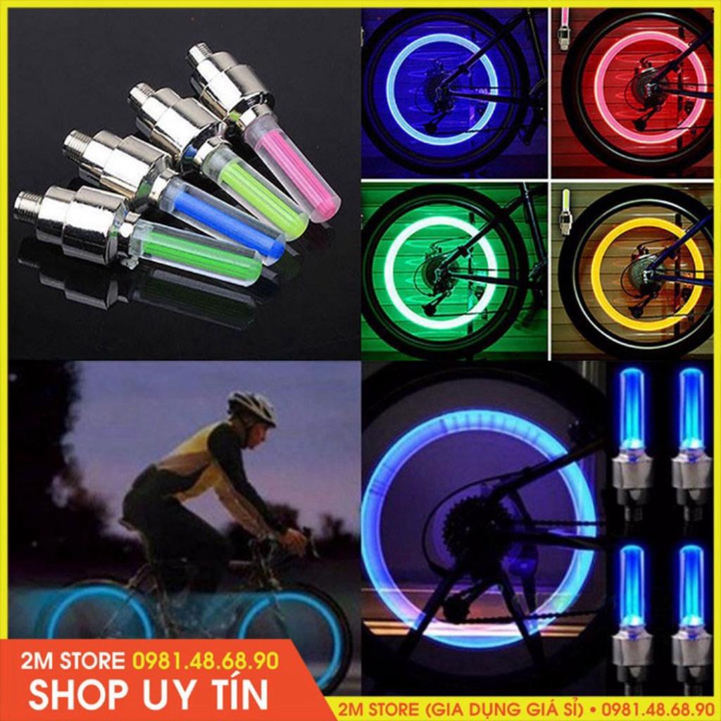Bộ 2 Van Xe Phát Sáng Đèn LED Gắn Van Bánh Xe Đạp, Xe Máy, Ô Tô
