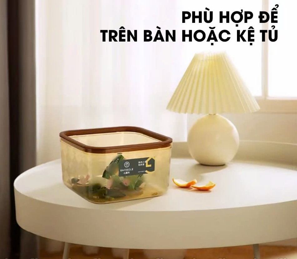 Hộp Đựng Rác Để Bàn Nắp Bật - Thùng Rác Mini Họa Tiết Trong Suốt - HENRYSA