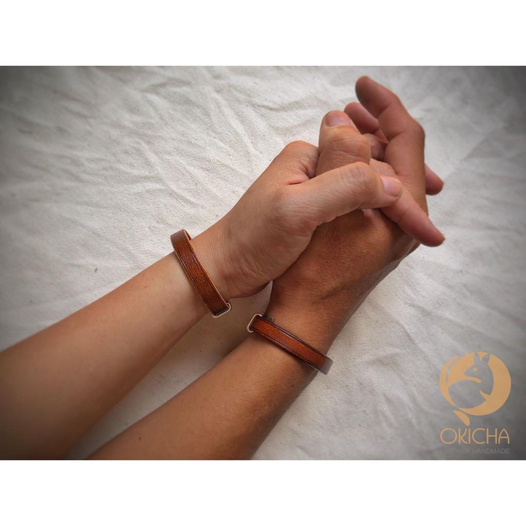 Vòng tay da vintage handmade phong cách retro free khắc laser