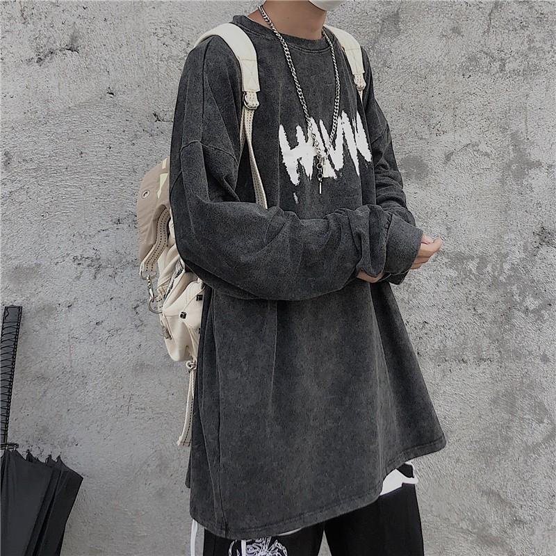 Áo thun dài tay ulzzang unisex xám mới