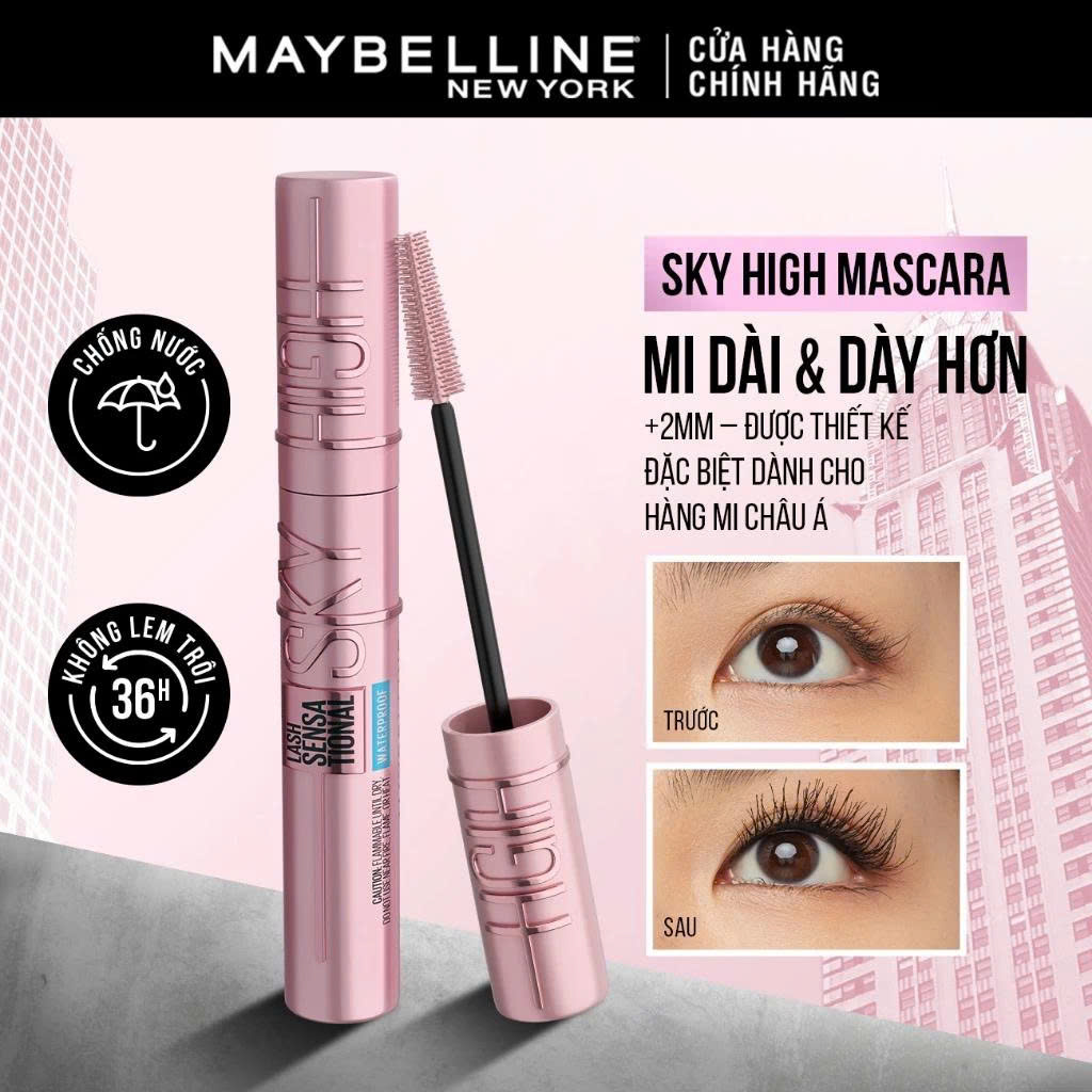 Mascara Sky High Chuốt Mi Tơi Dài Mi Lash Sensational Maybelline New York Waterproof 6ml