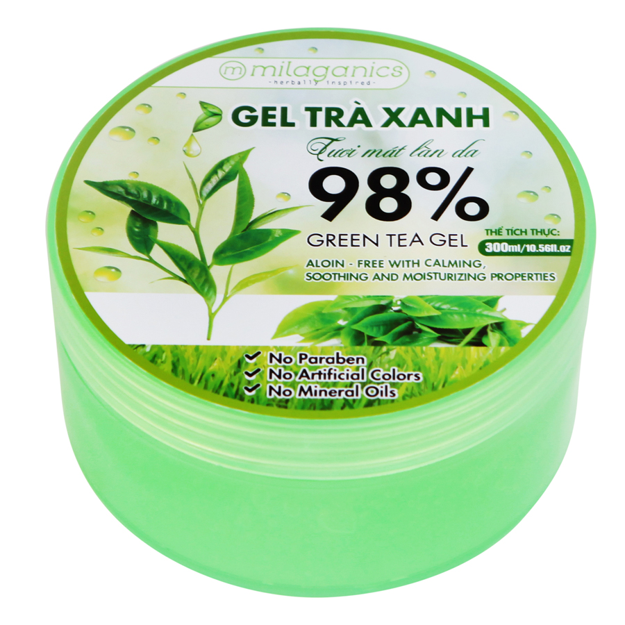 Gel Trà Xanh Tươi Mát Làn Da Milaganics (300ml / Hộp)