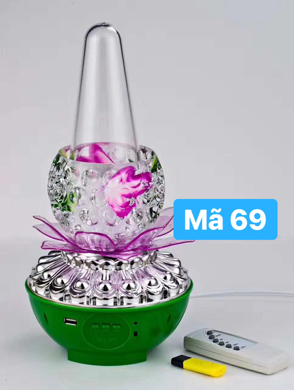 Đèn thờ Đài sen phun nước có nhạc RHD-69