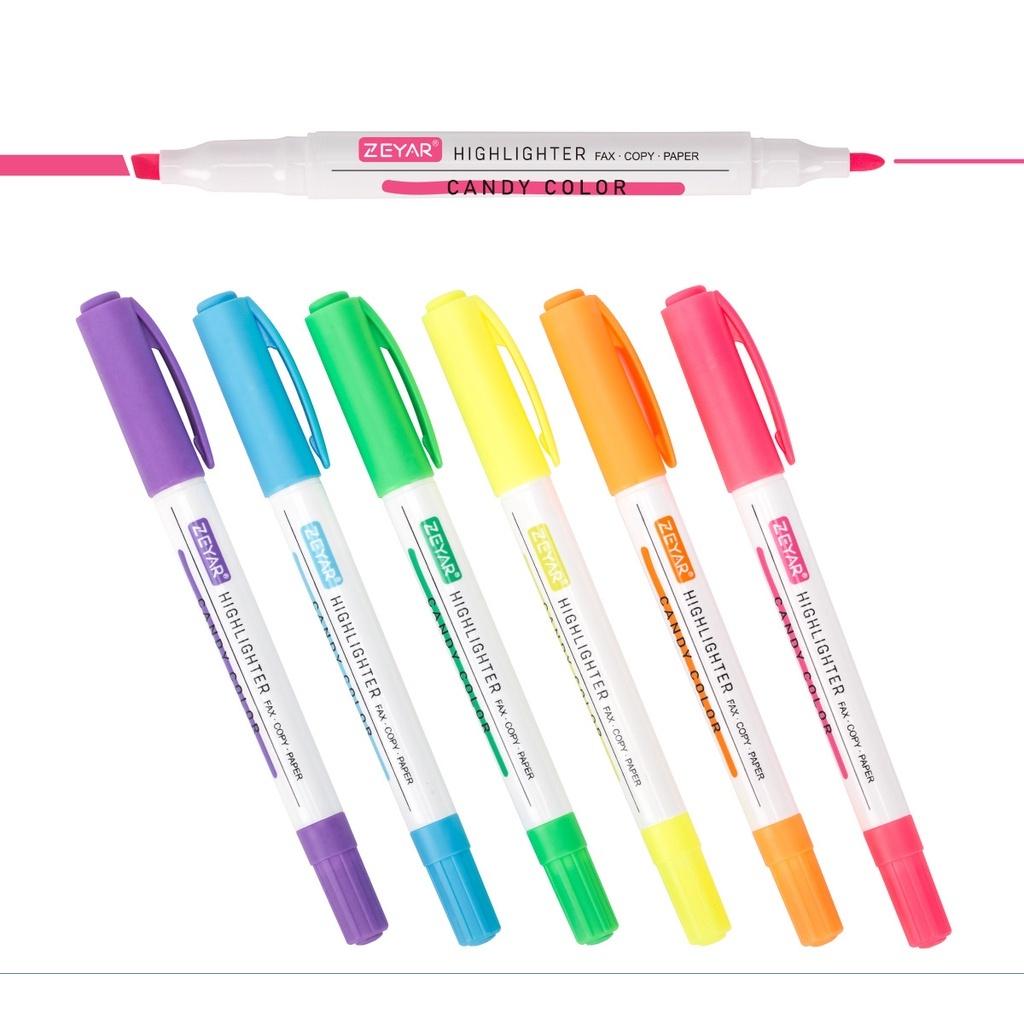 Bút dạ quang 6 màu bút đánh dấu nhớ dòng cute nhiều màu marker dễ thương