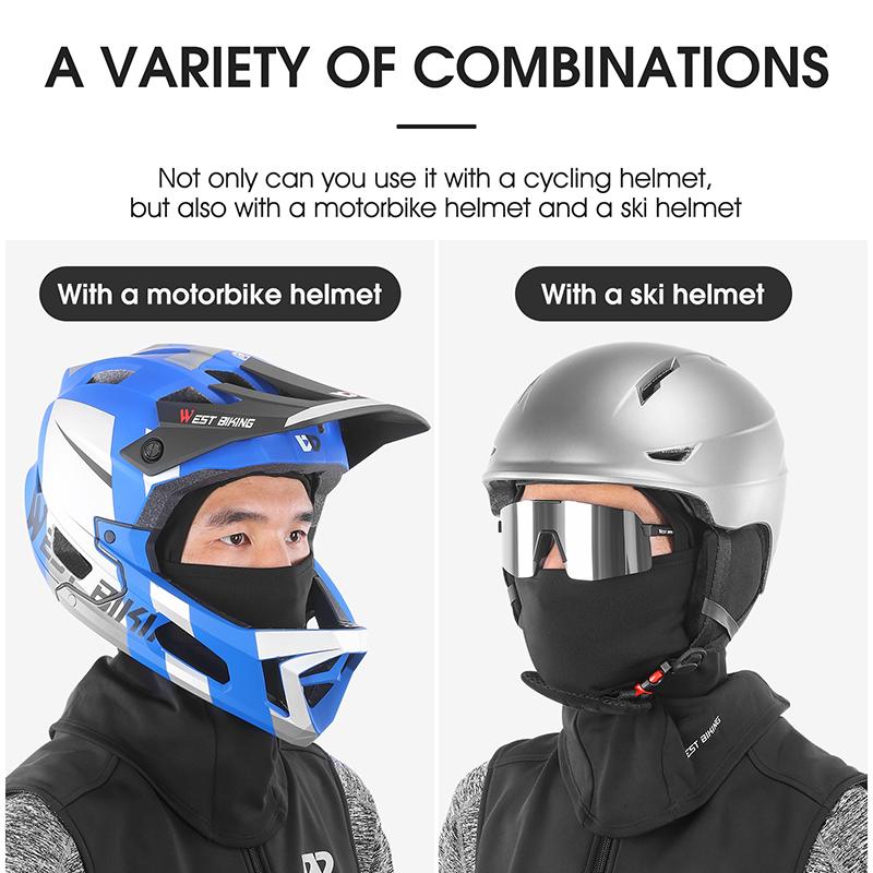 Tây đạp xe đi xe đạp mùa đông Lông cừu giữ ấm balaclava nam Color: 205 Light Gray