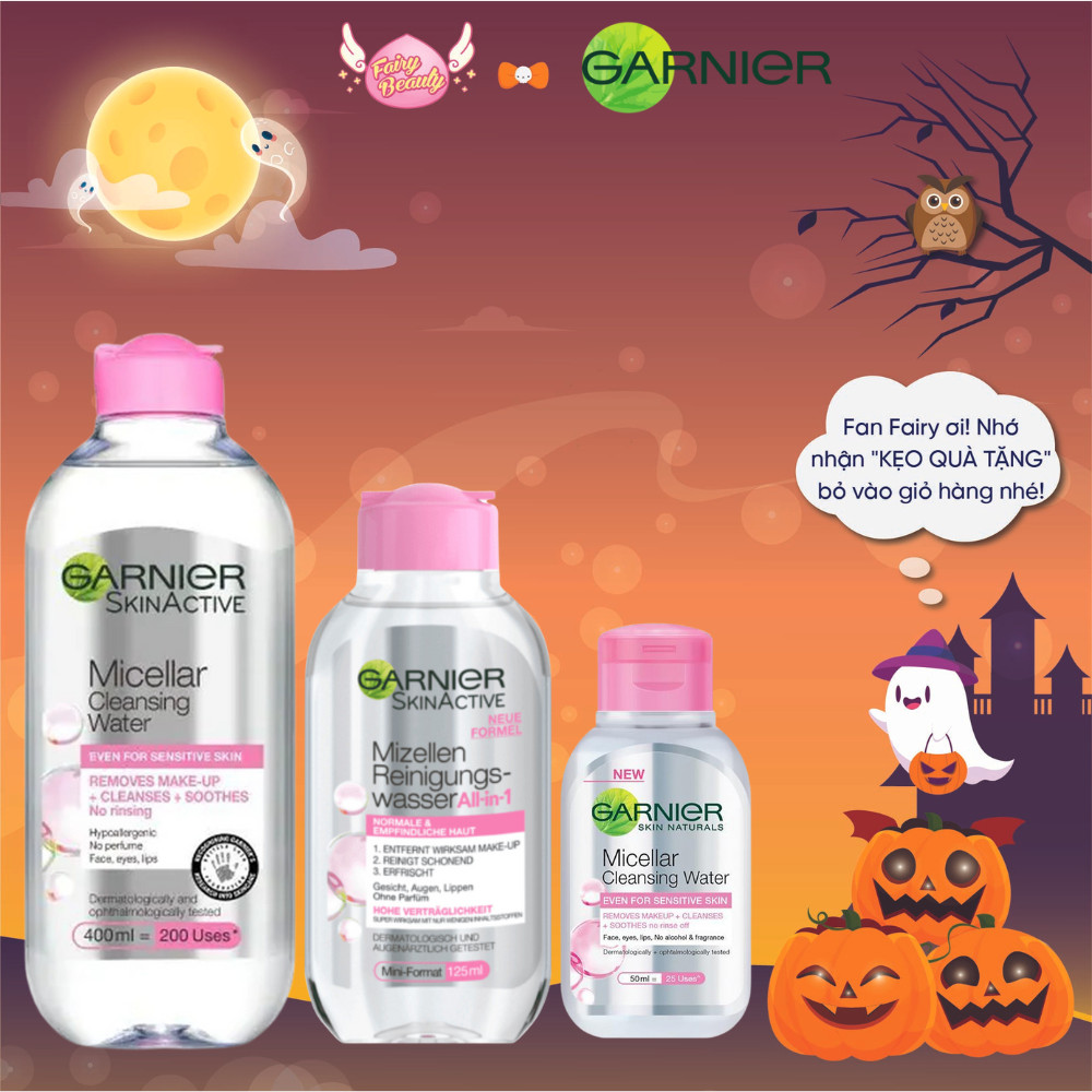 [GARNIER] Nước Tẩy Trang Làm Sạch Sâu Và Dịu Nhẹ Dành Cho Da Nhạy Cảm Micellar Water For Sensitive Skin 400/125/50ml